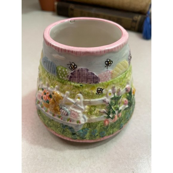Yankee Candle Small Ceramic Shade Spring Floral Honey Bees Easter Bunnies - Picture 7 of 9